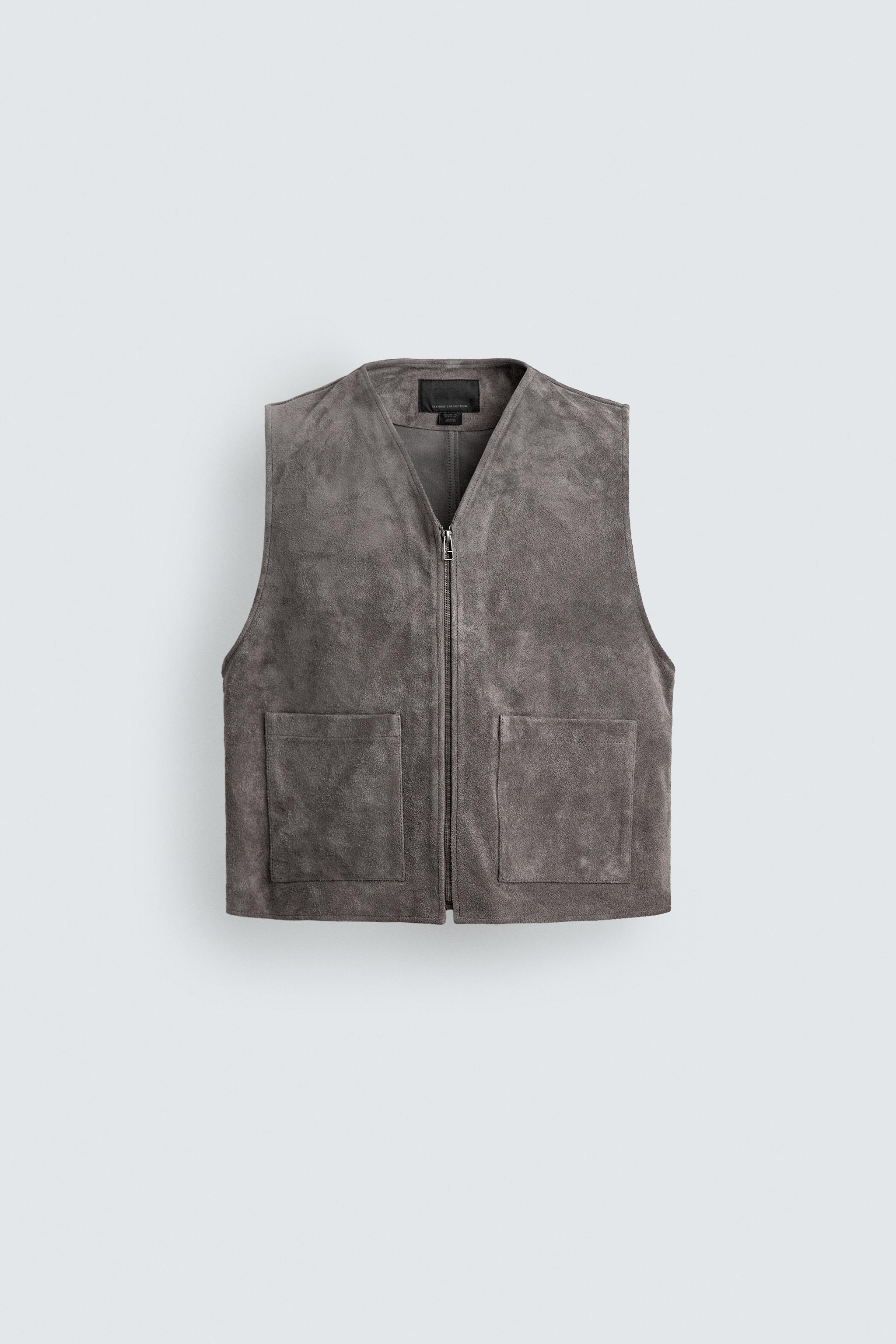 GILET COUPE DÉCONTRACTÉE EN DAIM